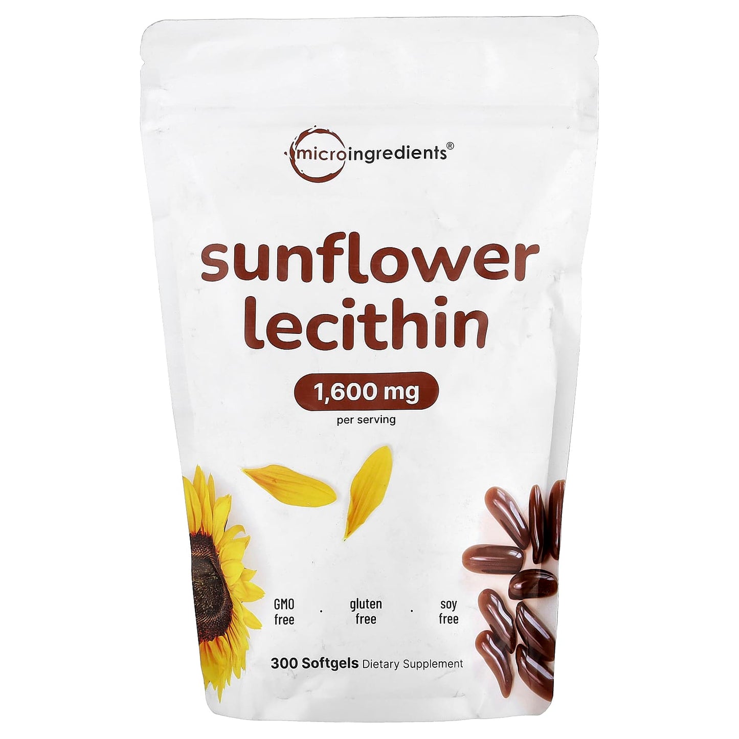 Micro Ingredients, Sunflower Lecithin, 300 Softgels (800 mg per Softgel)