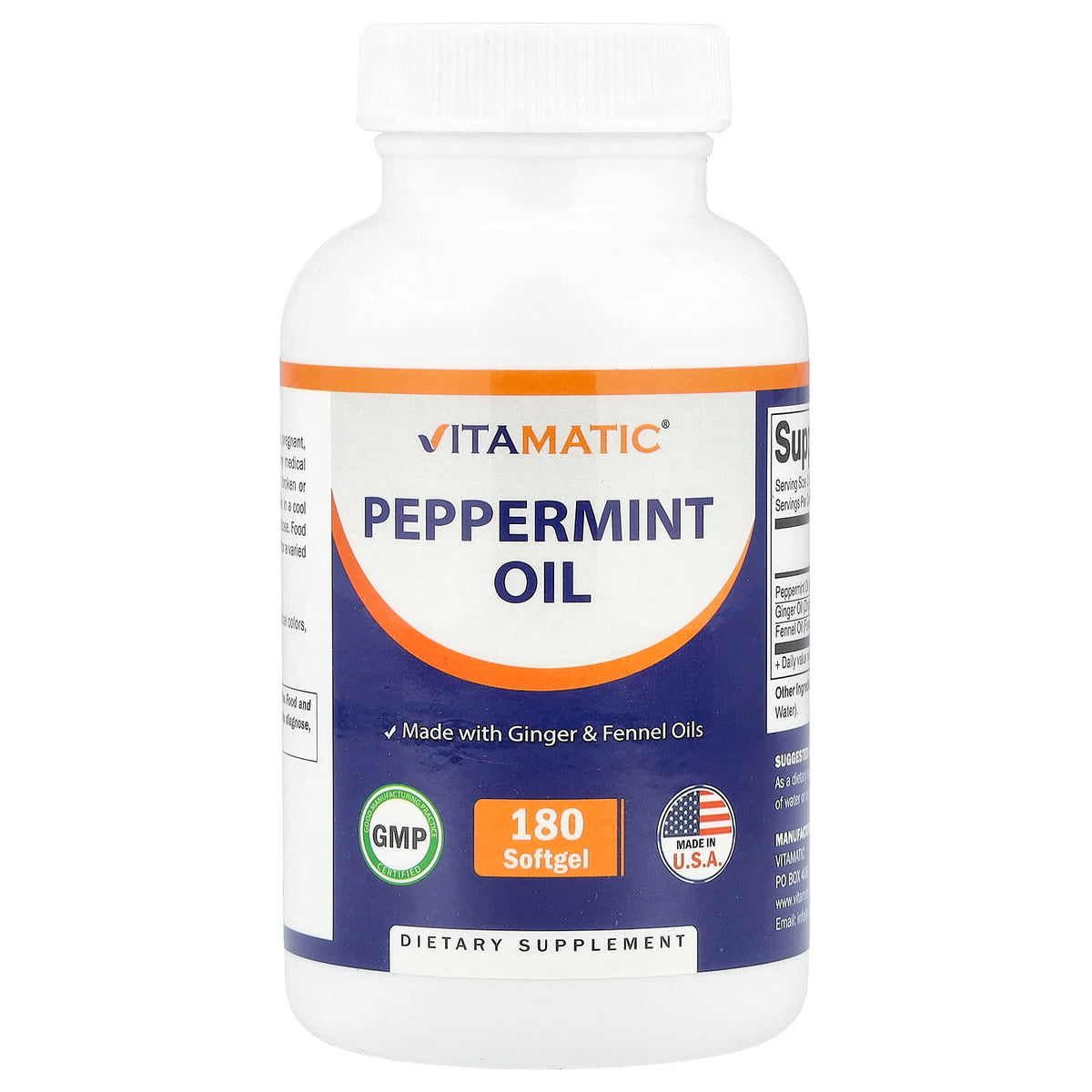 Vitamatic Peppermint Oil 180 Softgels