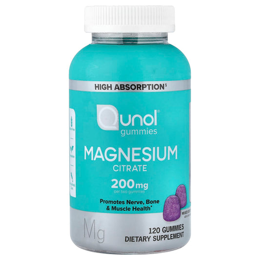Qunol, Magnesium Citrate Gummies, Mixed Berry, 120 Gummies (100 mg per Gummy)