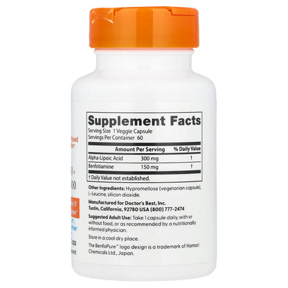 Doctor's Best Benfotiamine 150 + Alpha-Lipoic Acid 300 60 Caps
