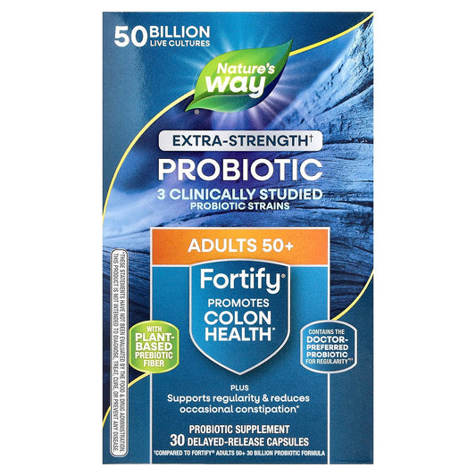 Nature's Way, Fortify®, Probiotic, Adults 50+, 30 Delayed-Release Capsules