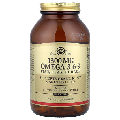 Solgar, Omega 3-6-9, 1,300 mg, 120 Softgels