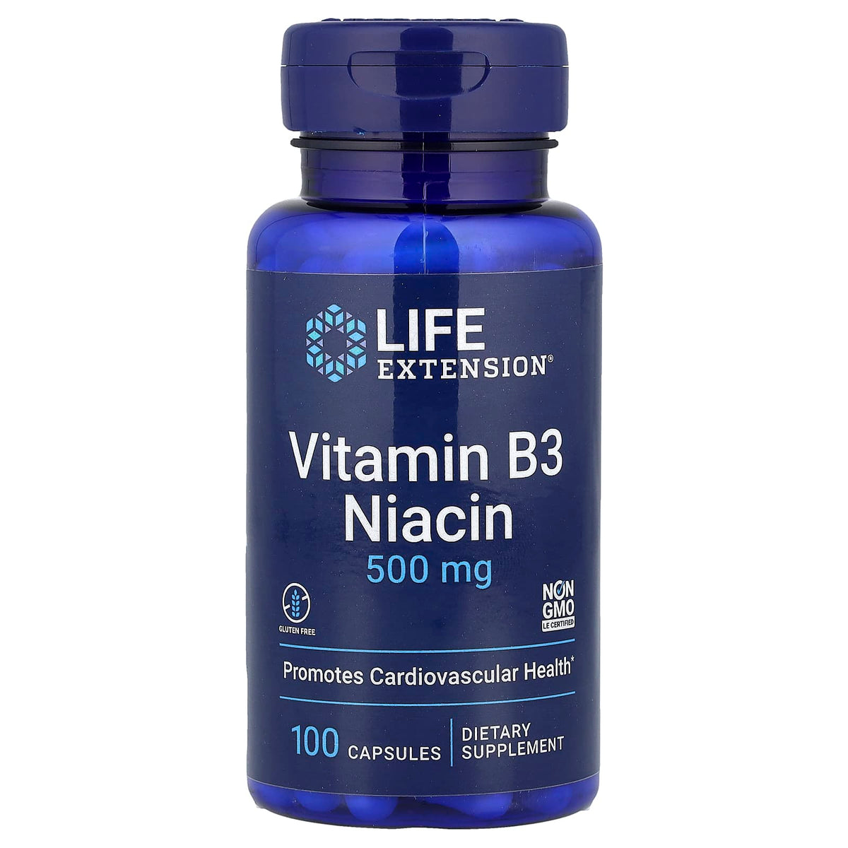 Life Extension Vitamin B3 Niacin 500 mg 100 Caps