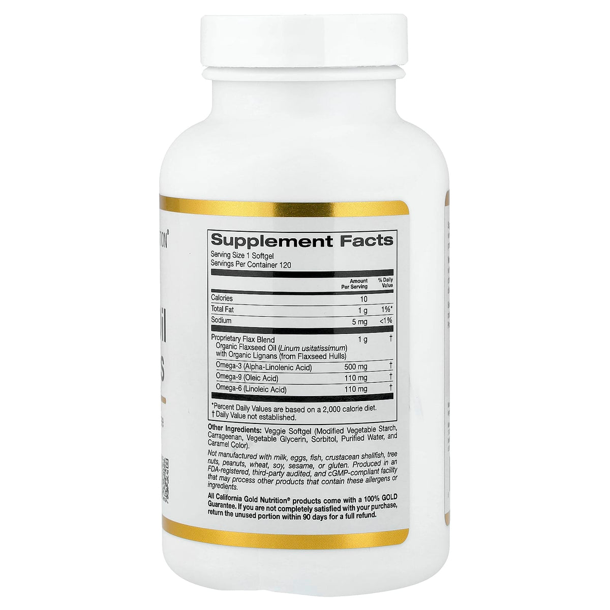 Lake Avenue Nutrition, Organic Cold Pressed Flaxseed Oil & Lignan, Hexane Free