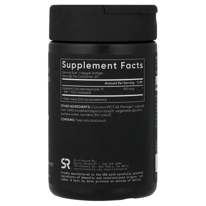 Sports Research Vitamin K2, Plant-Based 100 mcg 60 Softgels
