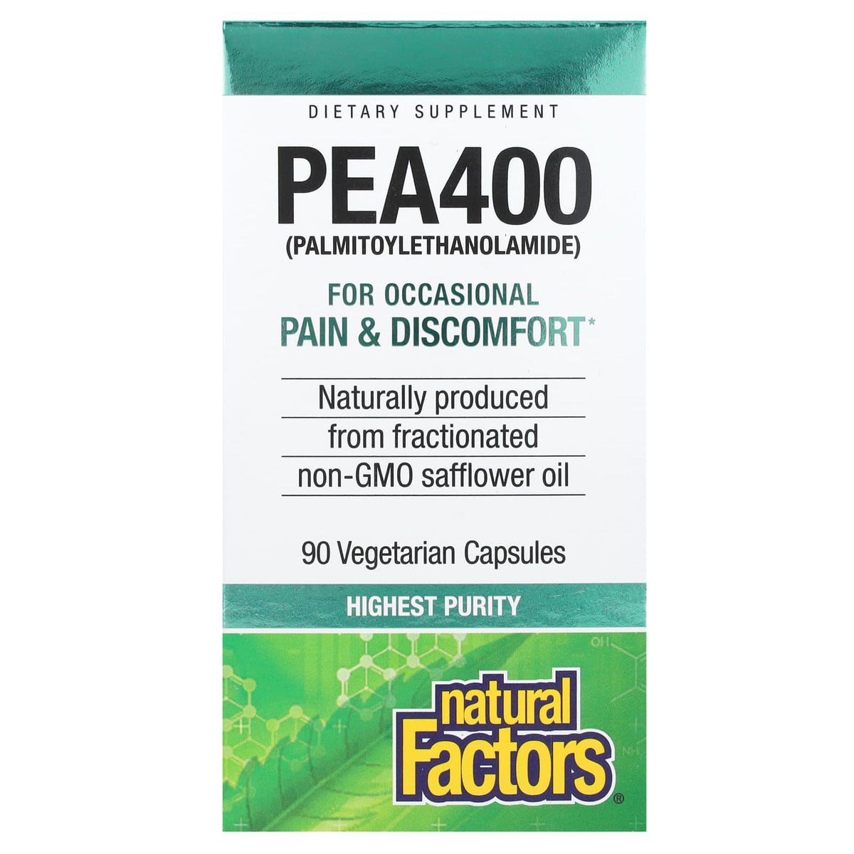 Natural Factors, PEA, 400mg, Palmitoylethanolamide, 90 Vegetarian Capsules