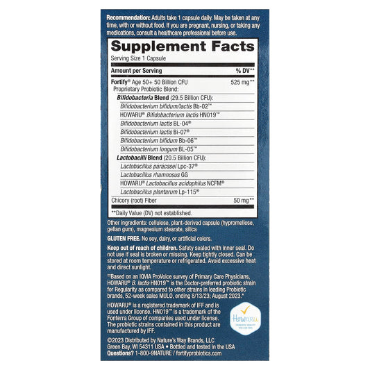 Nature's Way, Fortify®, Probiotic, Adults 50+, 30 Delayed-Release Capsules