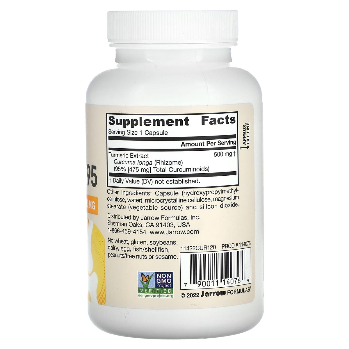 Jarrow Formulas, Curcumin 95, 500 mg, 120 Veggie Caps