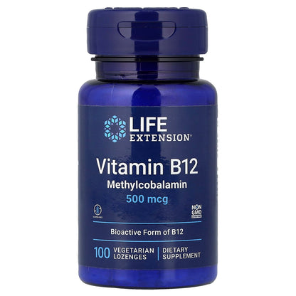 Life Extension Vitamin B12, Methylcobalamin 500 mcg 100 Pastilles