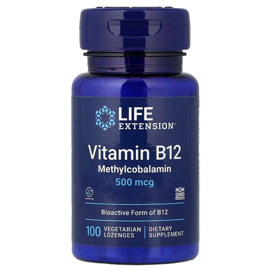 Life Extension Vitamin B12, Methylcobalamin 500 mcg 100 Pastilles