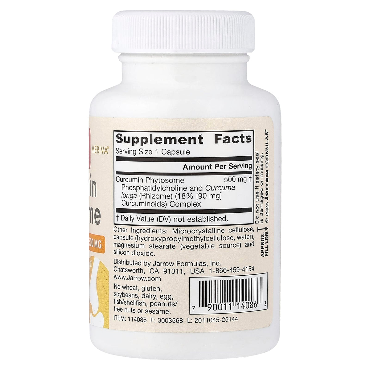 Jarrow Formulas, Curcumin Phytosome with Meriva, 500 mg, 60 Veggie Caps