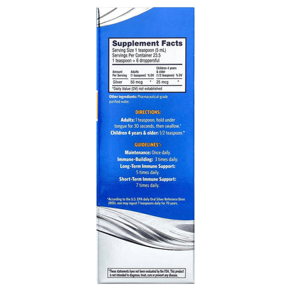 Sovereign Silver, Bio-Active Silver Hydrosol, Dropper-Top, Daily + Immune Support, 10 PPM, 4 fl oz (118 ml)