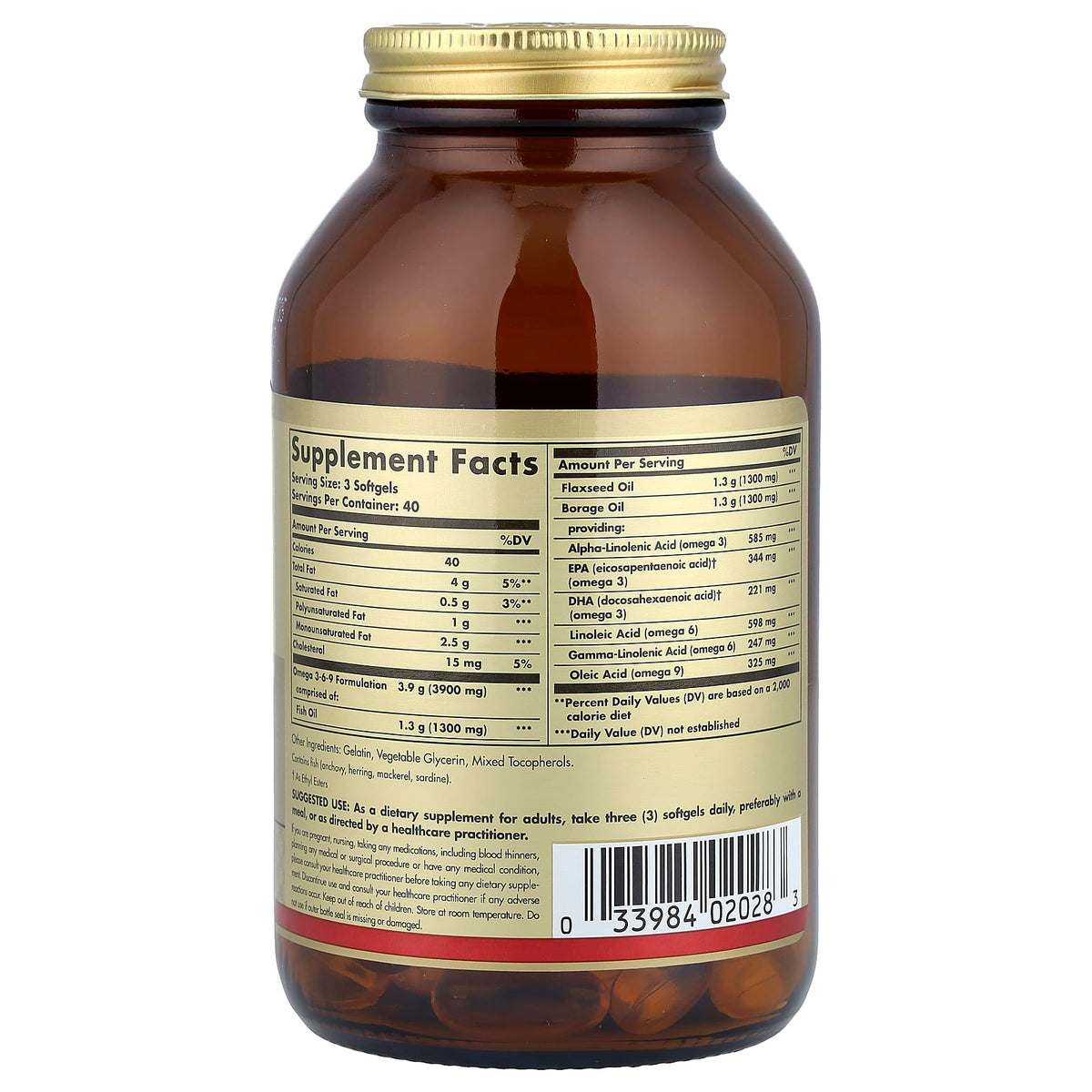 Solgar, Omega 3-6-9, 1,300 mg, 120 Softgels