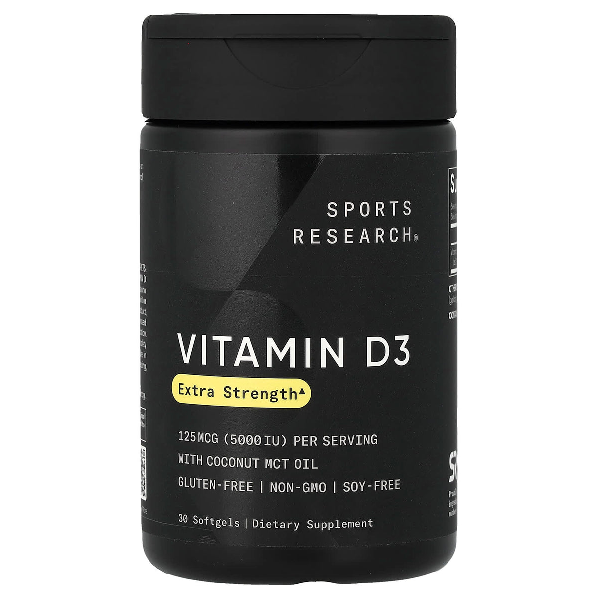 Sports Research, Vitamin D3 with Coconut Oil, 5,000 IU, 30 Softgels