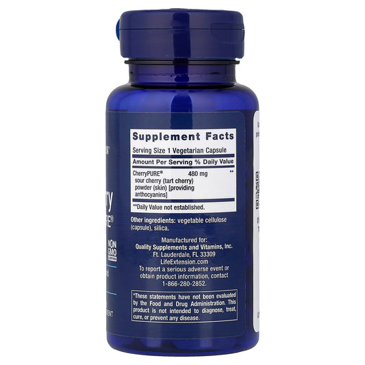 Life Extension, Tart Cherry with CherryPURE, 60 Vegetarian Capsules (480 mg per Capsule)