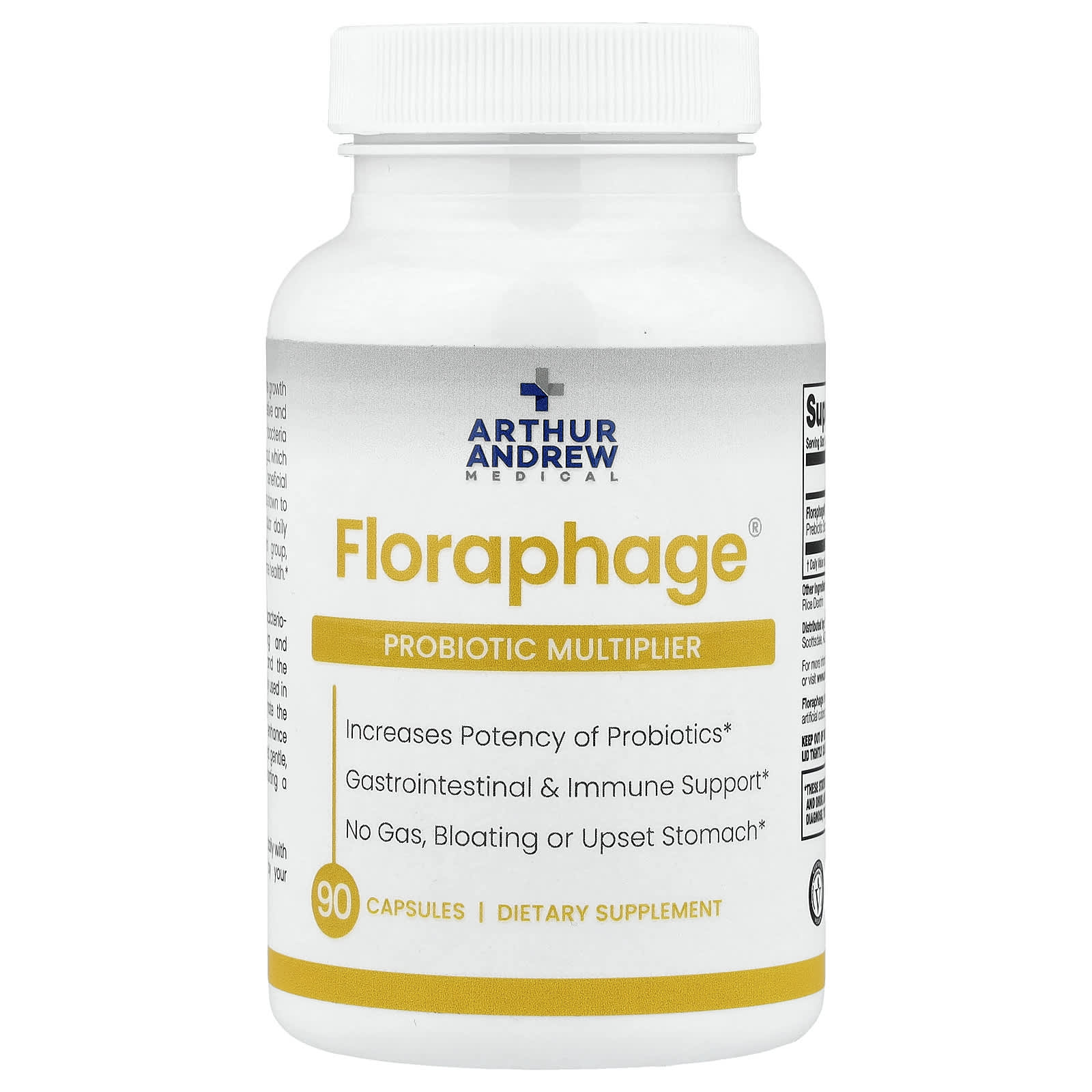Arthur Andrew Medical, Floraphage, Probiotic Multiplier, 1,000,000 PFUs, 90 Capsules