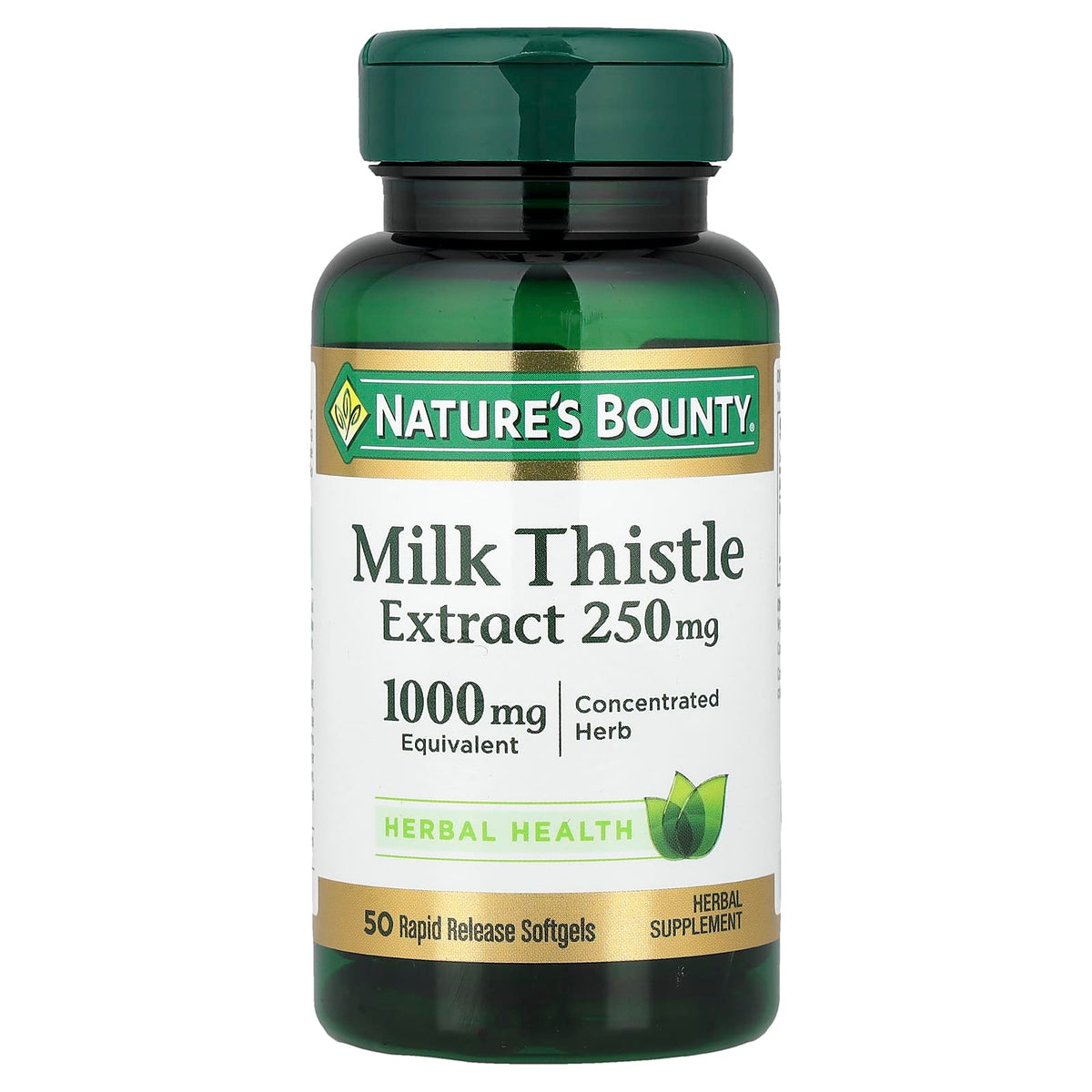 Nature's Bounty Milk Thistle Extract 1000 mg 50 Rapid Release Softgels