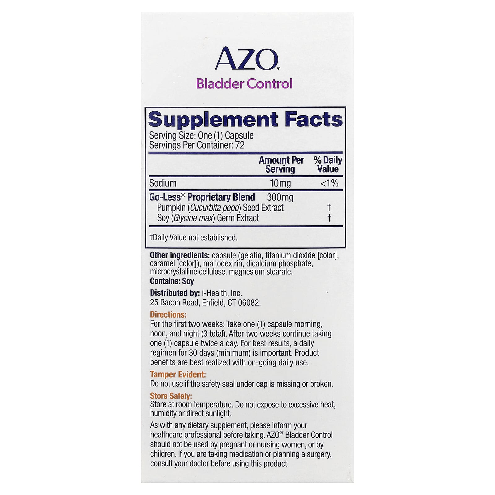 AZO, Bladder Control, 72 Capsules