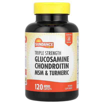 Sundance Vitamins, Triple Strength Glucosamine Chondroitin MSM & Turmeric, 120 Coated Tablets
