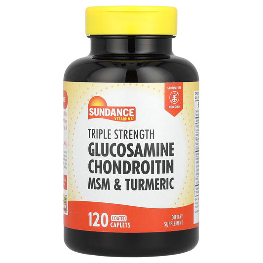 Sundance Vitamins, Triple Strength Glucosamine Chondroitin MSM & Turmeric, 120 Coated Tablets