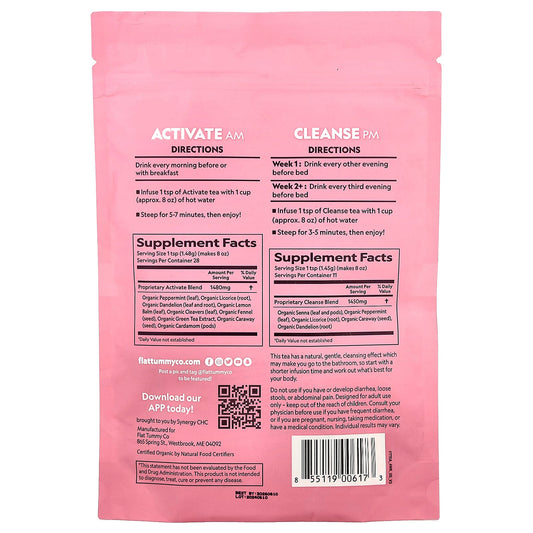 Flat Tummy, Tea, 4 Week Organic Cleanse, Original, 57 g